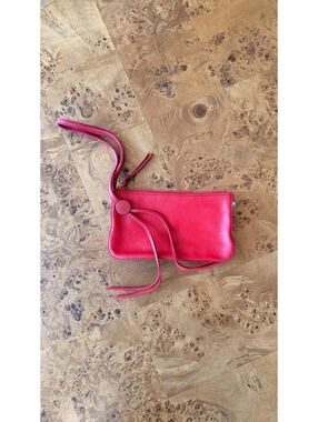 GAP Red Leather Wristlet Clutch Bag